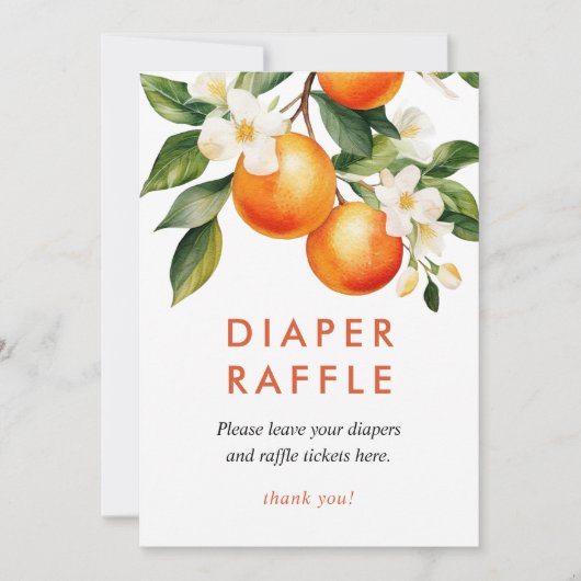 Windeln Kleine Süsse Orange Babydusche Schild (Vorderseite)