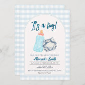 Windeln Milchflaschen Kinderdusche Einladung (Vorne/Hinten)