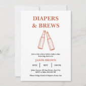 Windeln & Party Babydusche Einladung (Vorderseite)