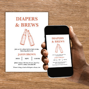 Windeln & Party Babydusche Einladung