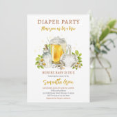 Windeln Party Beere bevor Baby mit Babydusche vers Einladung (Stehend Vorderseite)