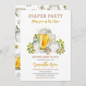 Windeln Party Beere bevor Baby mit Babydusche vers Einladung (Vorne/Hinten)