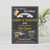 Windeln Party Einladung, Baby Dusche Einladung (Stehend Vorderseite)