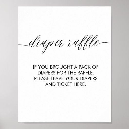 Windeln Raffel Signieren Moderne Minimalistische E Poster (Vorne)