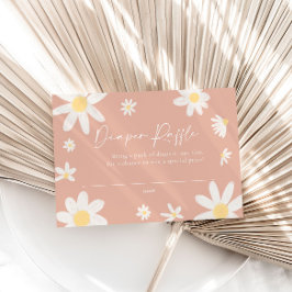 Windeln-Raffelkarte Daisy Pink Blush Mitteilungskarte