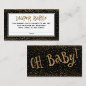 Windeln-Raffelkarten mit Gold-Glitzer-Akzenten Begleitkarte (Vorne/Hinten)