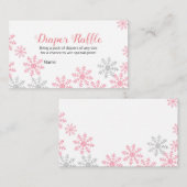 Windeln Raffeln Rosa Silver Winter Schneeflocken Begleitkarte (Vorne/Hinten)