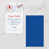 Windeln Raffle 4. Juli Babydusche Begleitkarte (Vorne/Hinten)