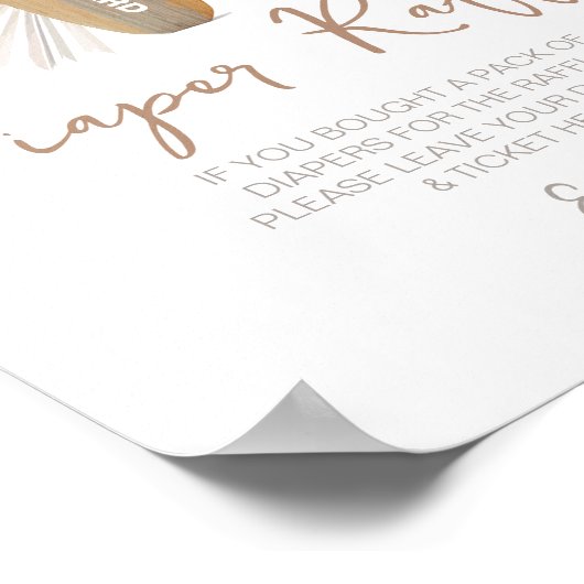 Windeln Raffle Baby an Bord Baby Duschgel Schild (Ecke)