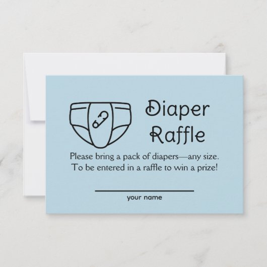 Windeln Raffle Baby Boy Blue Duschekarte Einladung (Vorderseite)