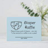 Windeln Raffle Baby Boy Blue Duschekarte Einladung (Stehend Vorderseite)