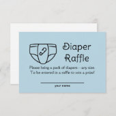 Windeln Raffle Baby Boy Blue Duschekarte Einladung (Vorne/Hinten)