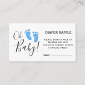 Windeln Raffle Baby Dusche Blue Begleitkarte (Vorderseite)