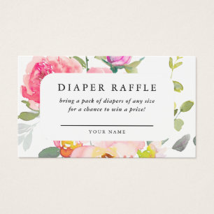 Windeln Raffle Baby Dusche Blumenzettel