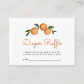 Windeln Raffle Baby Dusche Citrus Orange Begleitkarte (Vorderseite)