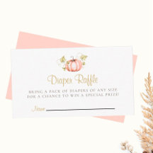 Windeln Raffle Baby Dusche ein wenig Kürbis