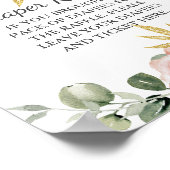 Windeln Raffle Baby Dusche Navy Blush Pink Blütenb Poster (Ecke)