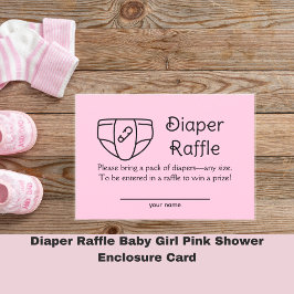 Windeln Raffle Baby Girl Pink Duschekarte Einladung