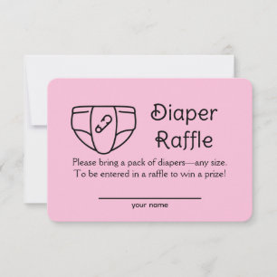 Windeln Raffle Baby Girl Pink Duschekarte Einladung