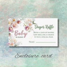Windeln Raffle Baby in Bloom Girl Babydusche Begleitkarte