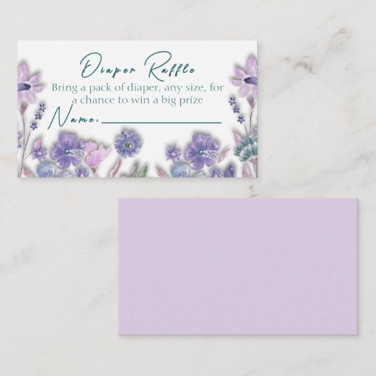 Windeln Raffle Baby in blühender floraler Umschlie Begleitkarte (Vorne/Hinten)