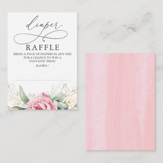 Windeln Raffle Baby Shocket Begleitkarte (Vorne/Hinten)