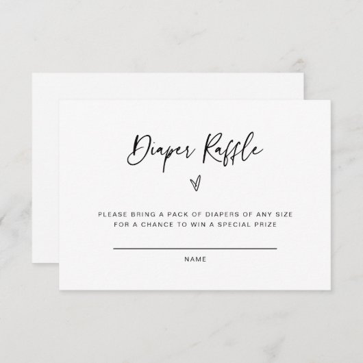 Windeln Raffle Baby Shower Activity Game Card F201 Save The Date (Vorne/Hinten)