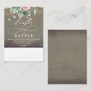 Windeln Raffle Baby Shower Ticket Sukkulturen Begleitkarte