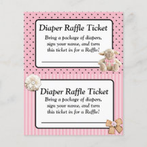 Windeln Raffle Baby Showspiel, Pink Bow Shabby