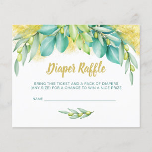 Windeln Raffle Babydusche Eukalyptus Olivenöl Beil