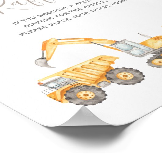 Windeln Raffle Babydusche Poster (Ecke)