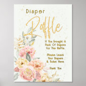 Windeln Raffle Babydusche Rosa Elfenbein Foliendrucke (Vorderseite)