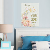 Windeln Raffle Babydusche Rosa Elfenbein Foliendrucke (In Situ (Schlafzimmer))