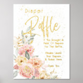 Windeln Raffle Babydusche Rosa Elfenbein Foliendrucke (Vorderseite)