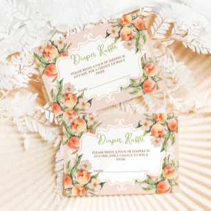 Windeln Raffle Blumenpfirsichdusche Begleitkarte