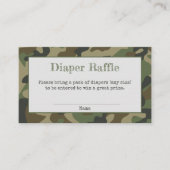 Windeln Raffle Boy Baby Dusche Camouflage Begleitkarte (Vorderseite)