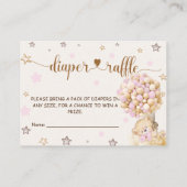 Windeln Raffle Bücher fragen Girl Duschbär Rosa Begleitkarte (Rückseite)