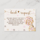 Windeln Raffle Bücher fragen Girl Duschbär Rosa Begleitkarte (Vorderseite)