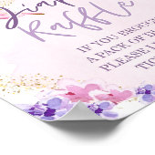 Windeln Raffle Butterfly Blumengarten Babydusche Poster (Ecke)