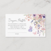 Windeln Raffle Butterfly Wildblume Babydusche Begleitkarte (Vorderseite)