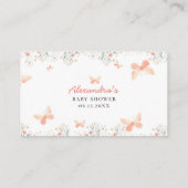 Windeln Raffle Butterfly Wildblumen Girl Shower Begleitkarte (Rückseite)