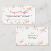 Windeln Raffle Butterfly Wildblumen Girl Shower Begleitkarte (Vorne/Hinten)