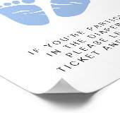 Windeln Raffle Drop off Blue Feet Baby Boy Dusche Poster (Ecke)