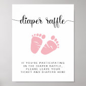 Windeln-Raffle-Drop-Off Pink Feet Baby Girl Dusche Poster (Vorne)