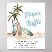 Windeln Raffle Drop Off Surfing Baby Duschzeichen Poster (Vorne)