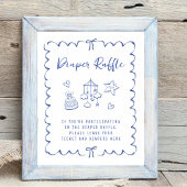 Windeln-Raffle-Drop-Off-Wavy-Frame-Babydusche Poster