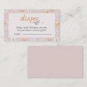 Windeln Raffle ein wenig Pumpkin Fall Baby Dusche Begleitkarte (Vorne/Hinten)