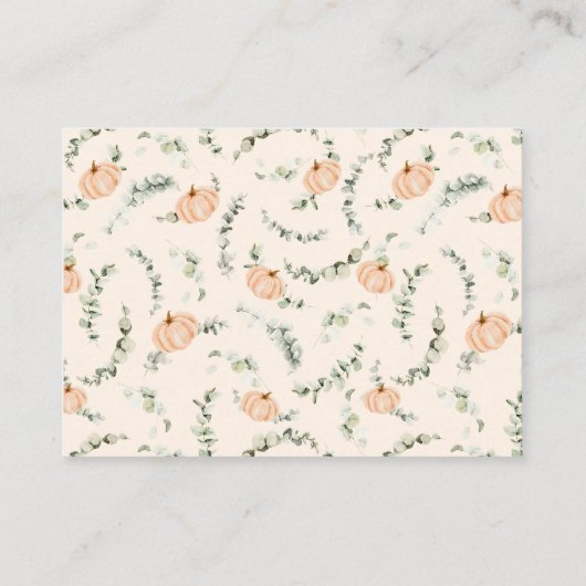 Windeln Raffle Fall Kleine Pumpkin Baby Dusche Begleitkarte (Rückseite)