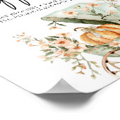 Windeln Raffle Fall Kleine Pumpkin Baby Dusche Poster (Ecke)