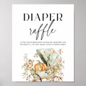Windeln Raffle Fall Kleine Pumpkin Baby Dusche Poster (Vorne)